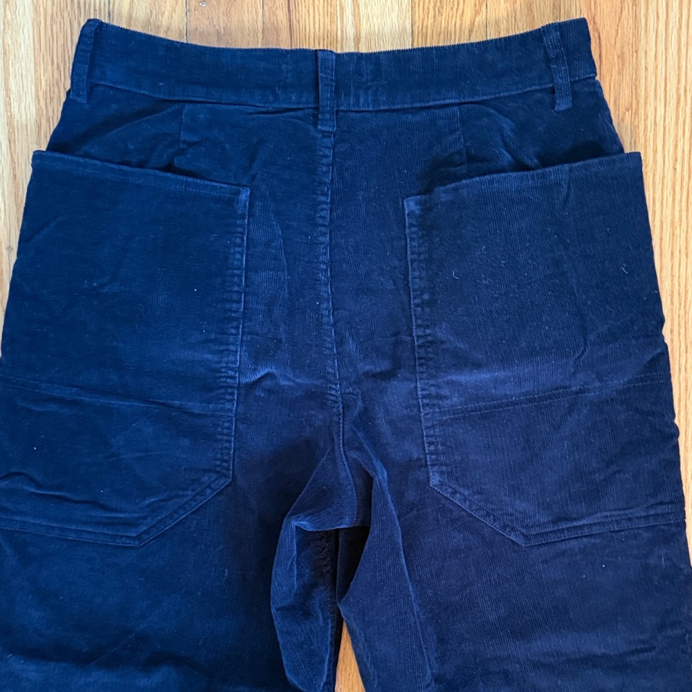 Everlane sz 8 Gardener Wide-Leg Cropped Navy Blue Corduroy Pants great cond - Picture 6 of 7
